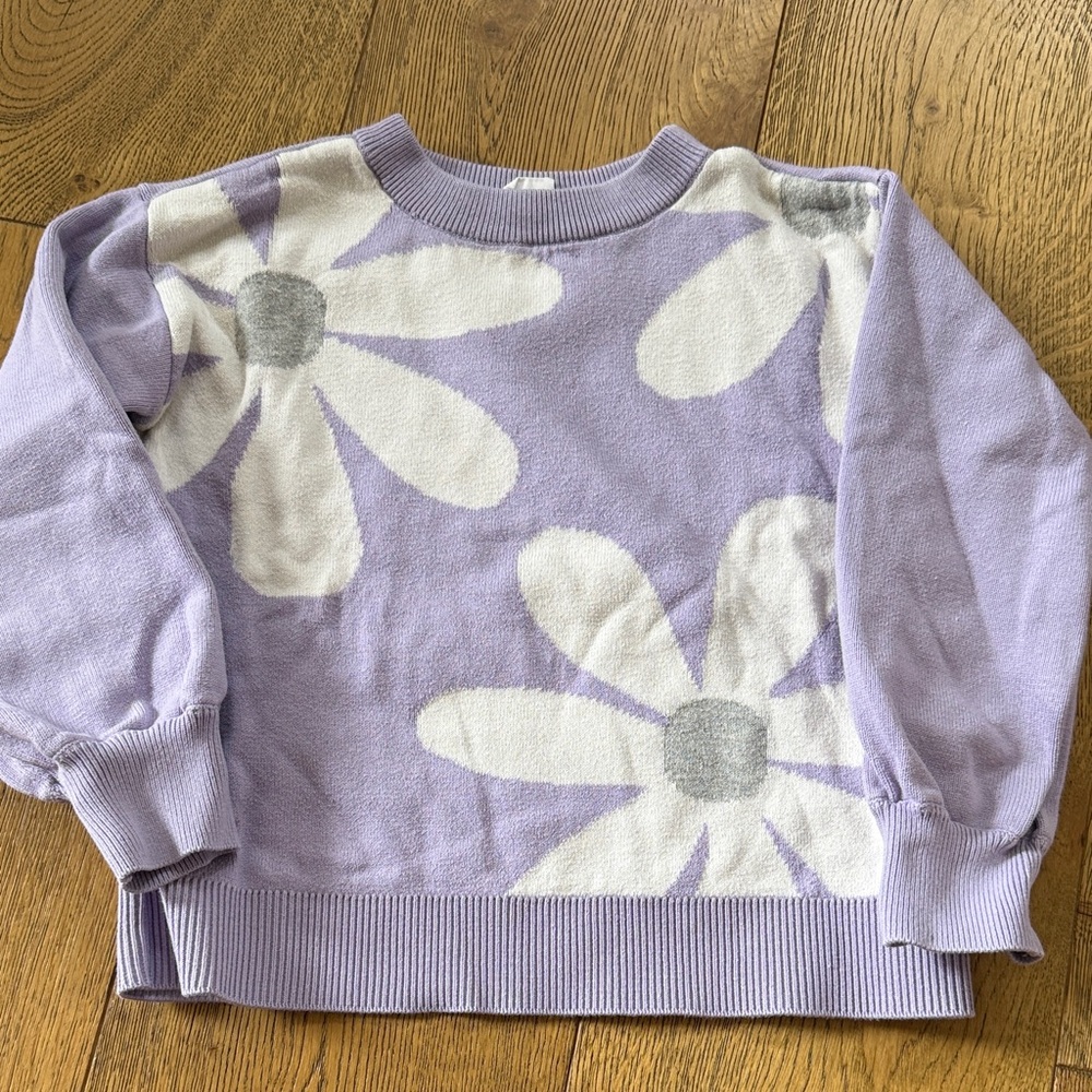 Gap Kids Lavender Daisy Knit Sweatshirt